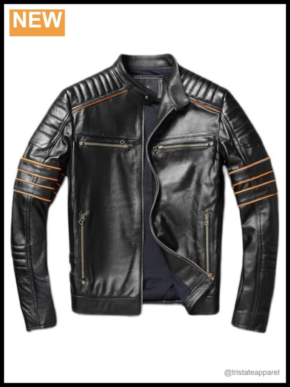 Motorcycle Leather Jacket Slim Oversize Genuine Cowhide Men's